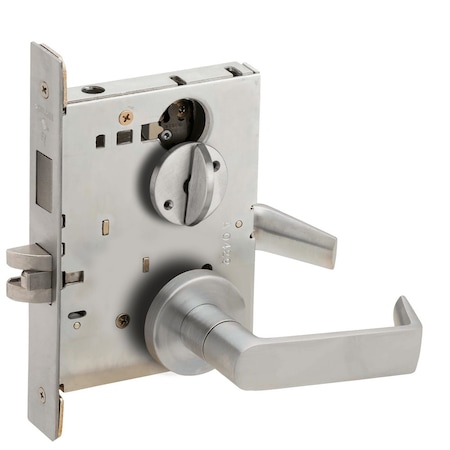 Schlage Grade 1 Privacy with Deadbolt Mortise Lock, 06 Lever, A Rose, Satin Chrome Finish, Field Reversible L9440 06A 626